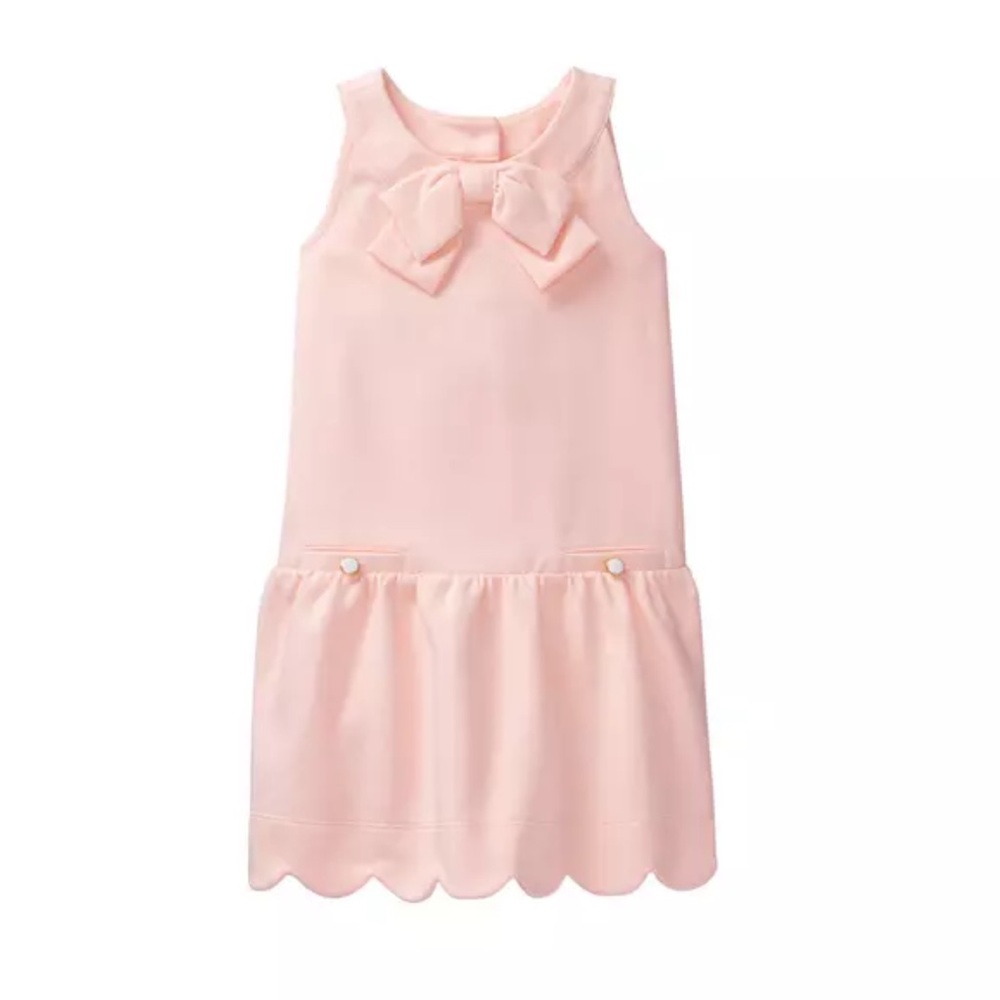 Janie and Jack Scallop Ponte Dress Light Pearl Pink Size 7